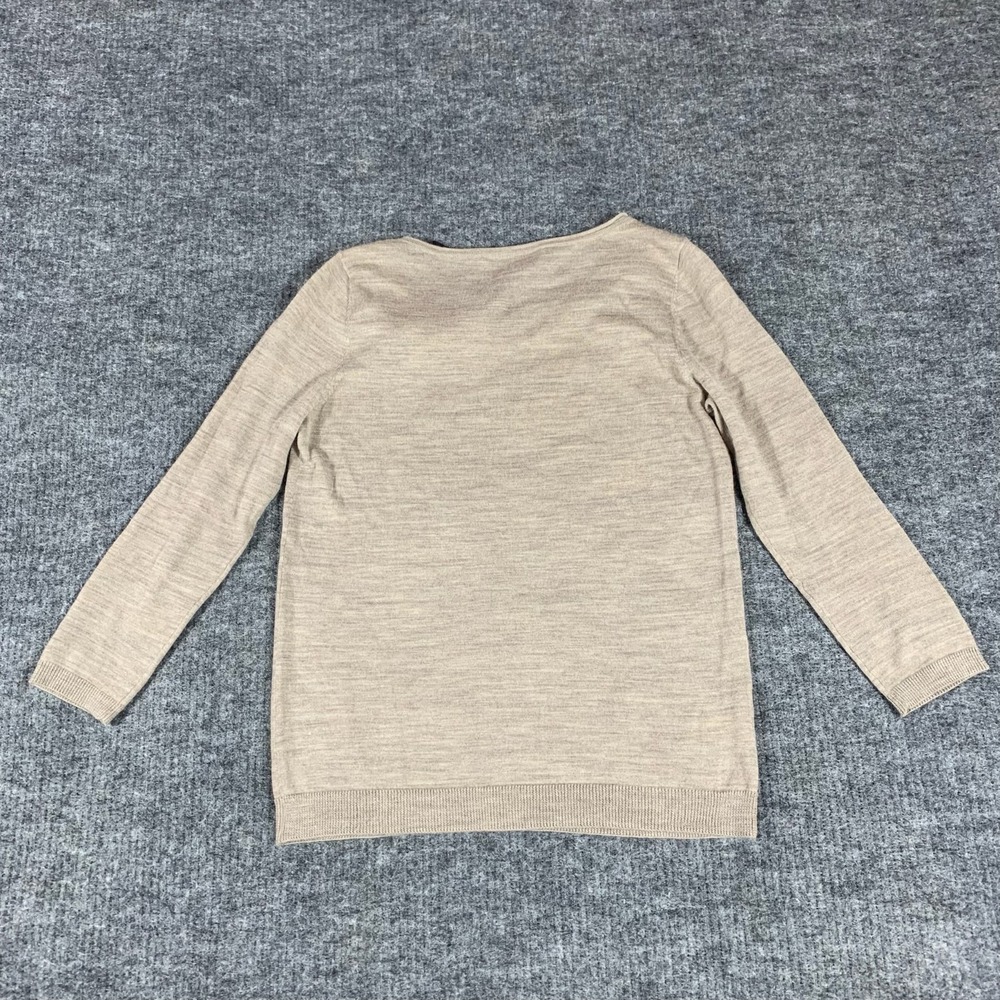 Ann Taylor Loft Sweater Womens Small Beige Lightweight Bow Tie Wool Blend Luxury - Picture 12 of 12